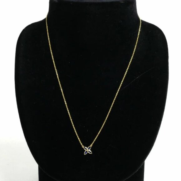 Tiffany & Co. Victoria Blue Sapphire Necklace 16" 18K Yellow Gold Auth - Picture 2 of 6